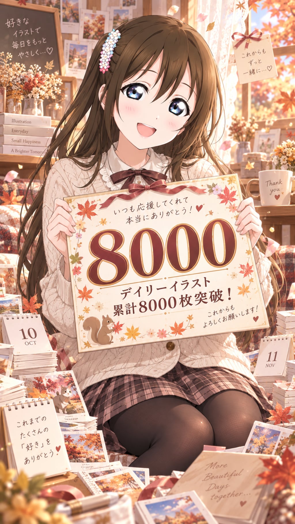 デイリーイラスト累計8000枚突破記念イラスト【3/7】