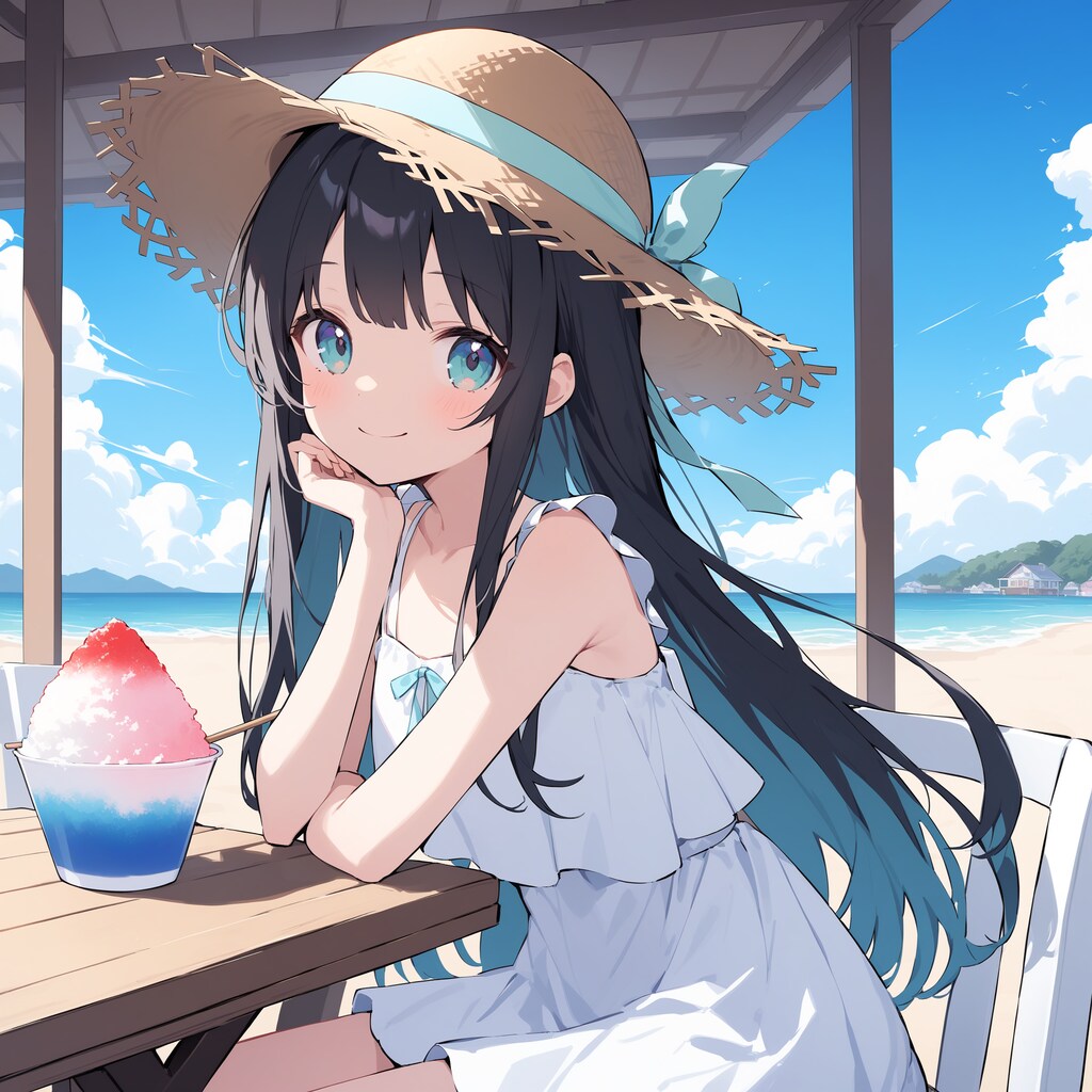 海辺のテラスでリラックス