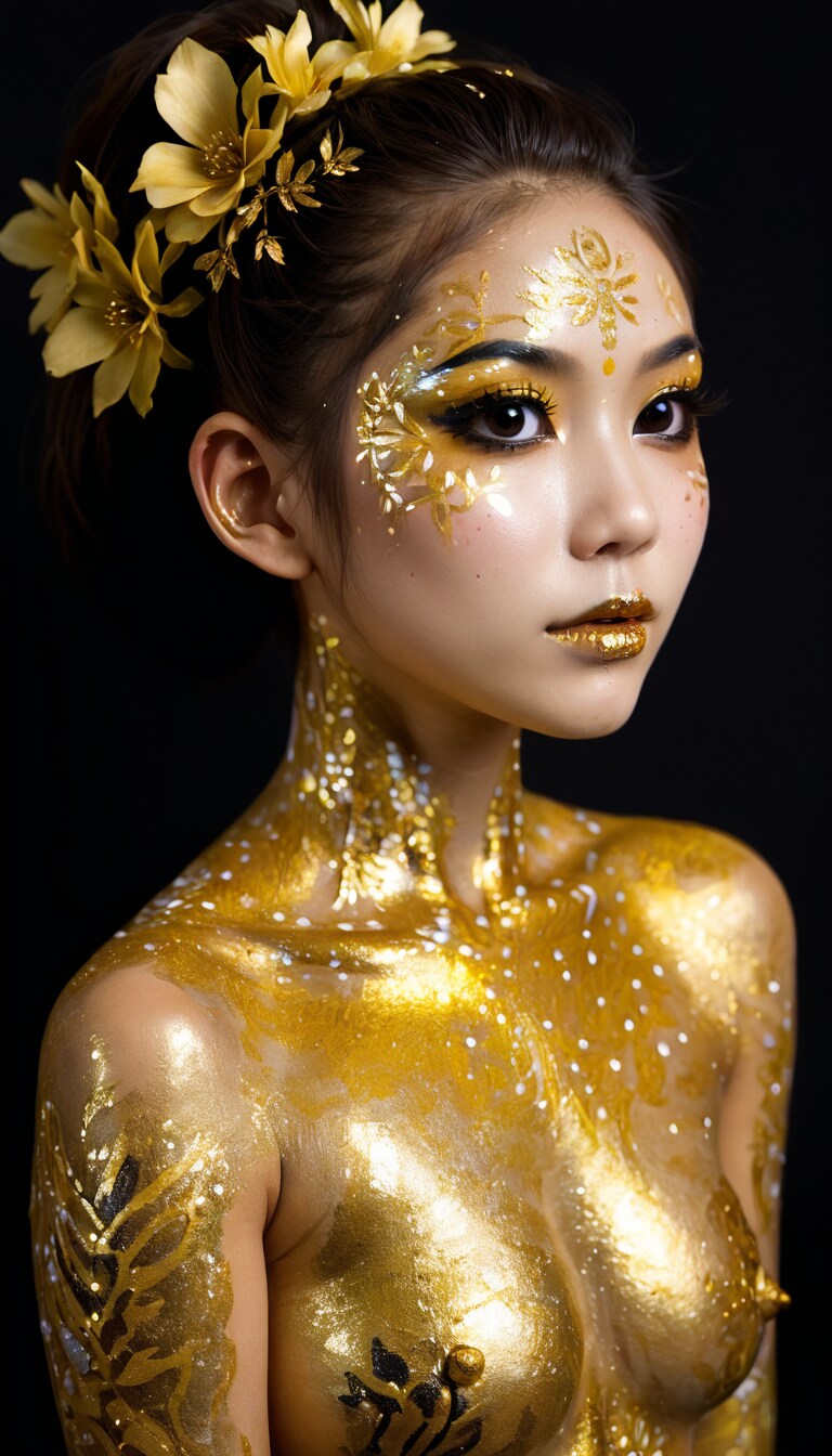 LoRAサンプル05 （Glitter Body Paint SDXL Style）