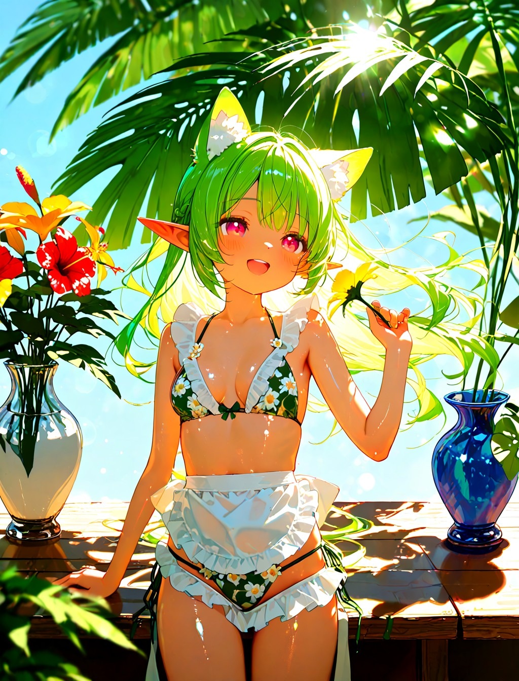 4枚）南国　花瓶　褐色さん