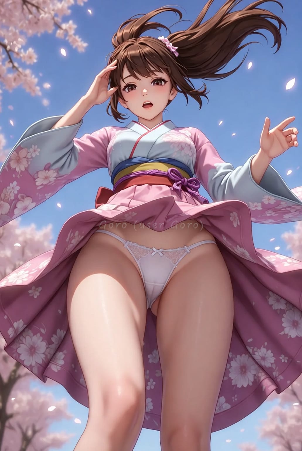 幸せの寝花見、春風のいたずら(イラスト R-15)