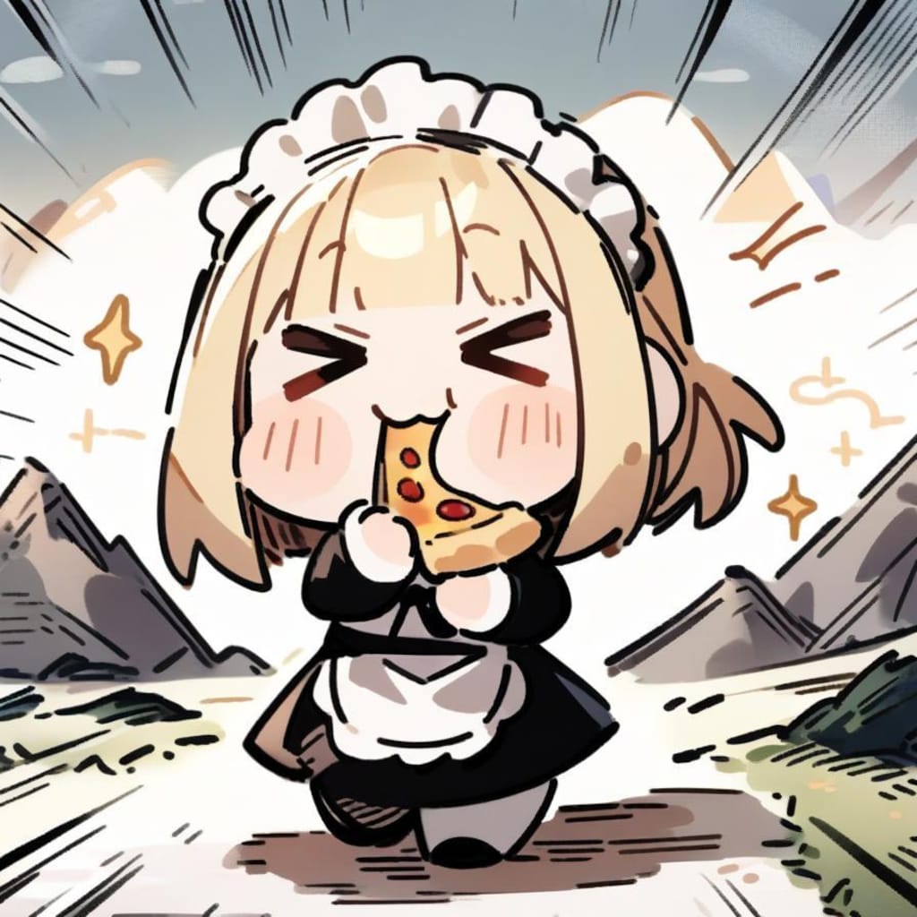 🍕行く先知らずのメイドちゃん、おピッツァもぐもぐ徒歩の旅🍕