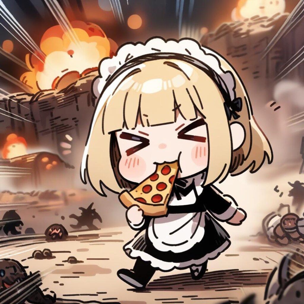 🍕行く先知らずのメイドちゃん、おピッツァもぐもぐ徒歩の旅🍕
