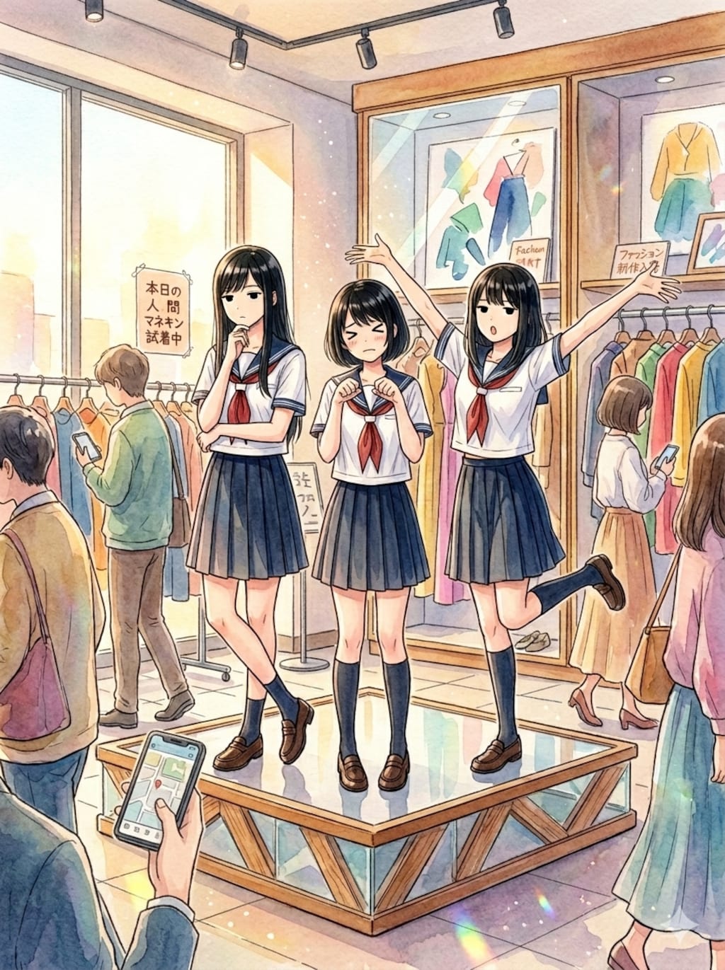 マネキンのバイト中