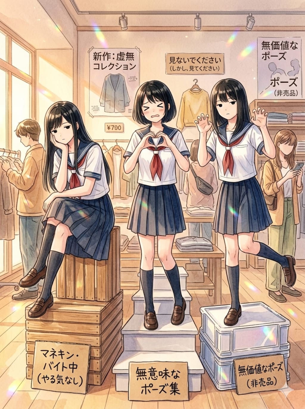 マネキンのバイト中