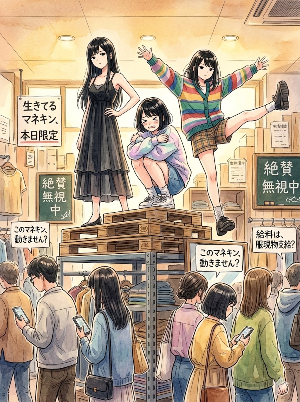 マネキンのバイト中