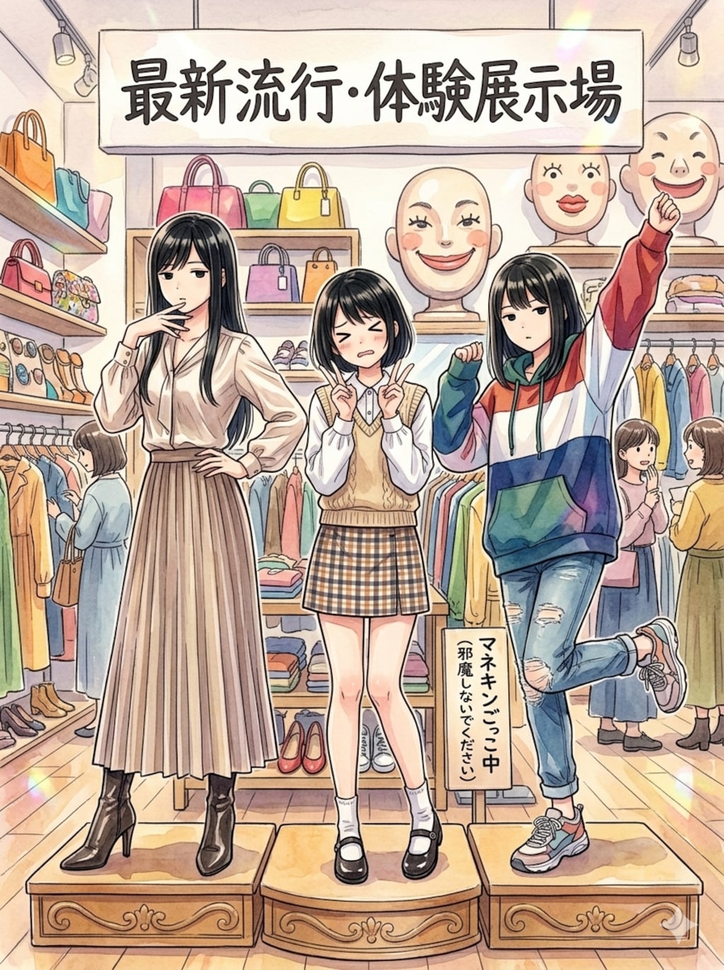 マネキンのバイト中