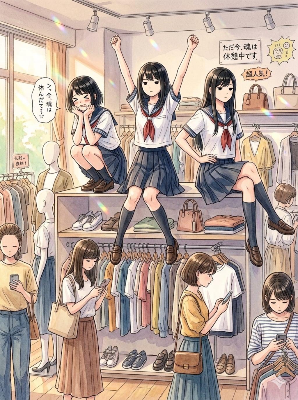 マネキンのバイト中