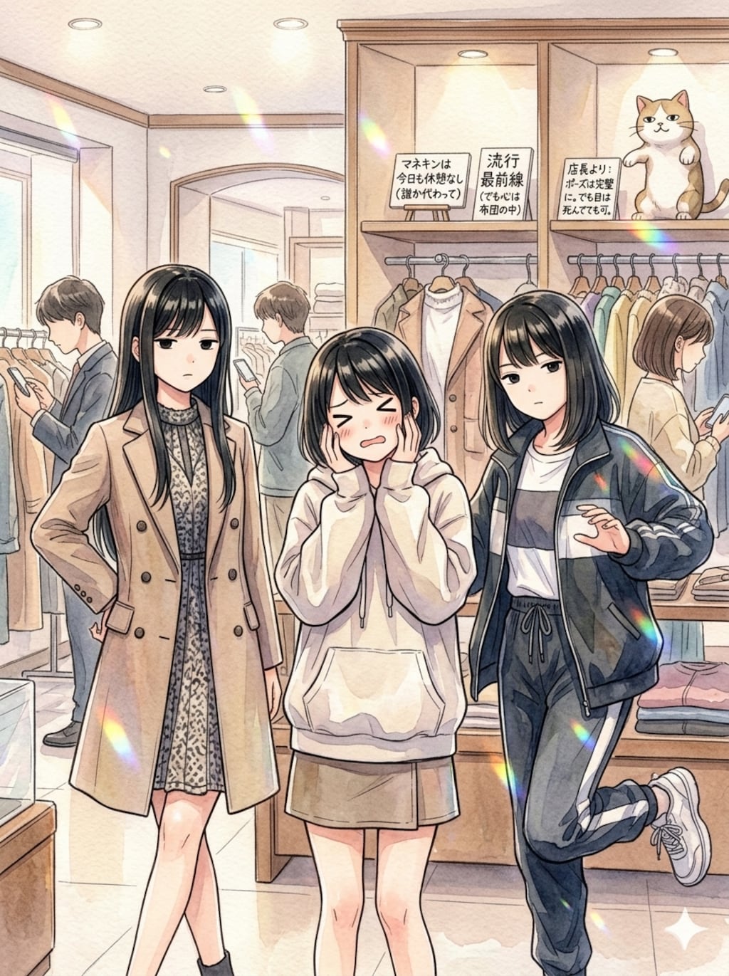 マネキンのバイト中