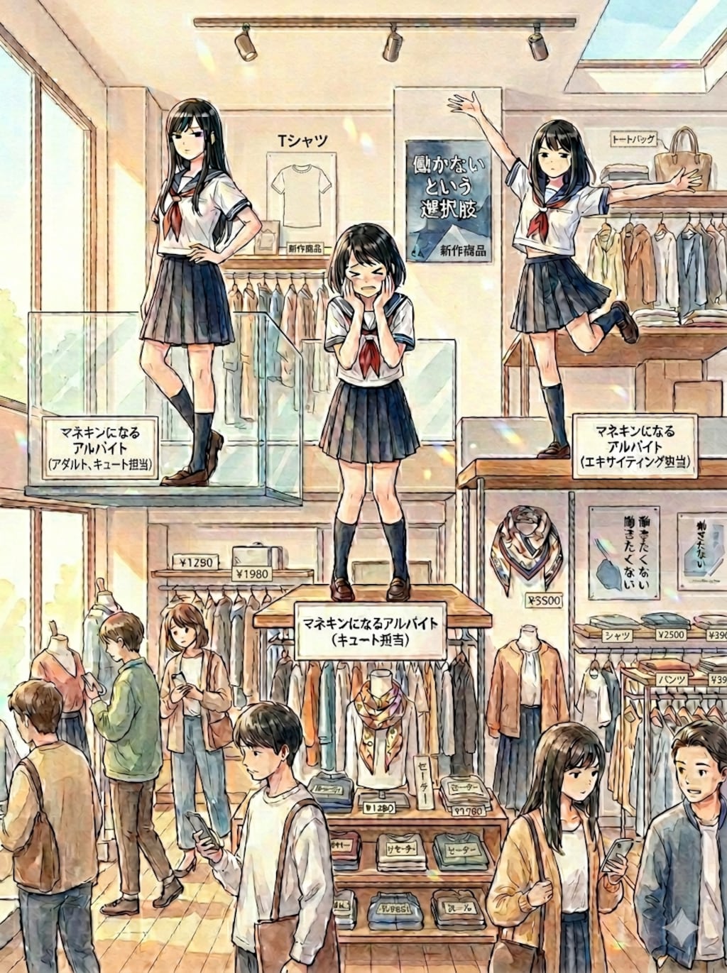 マネキンのバイト中