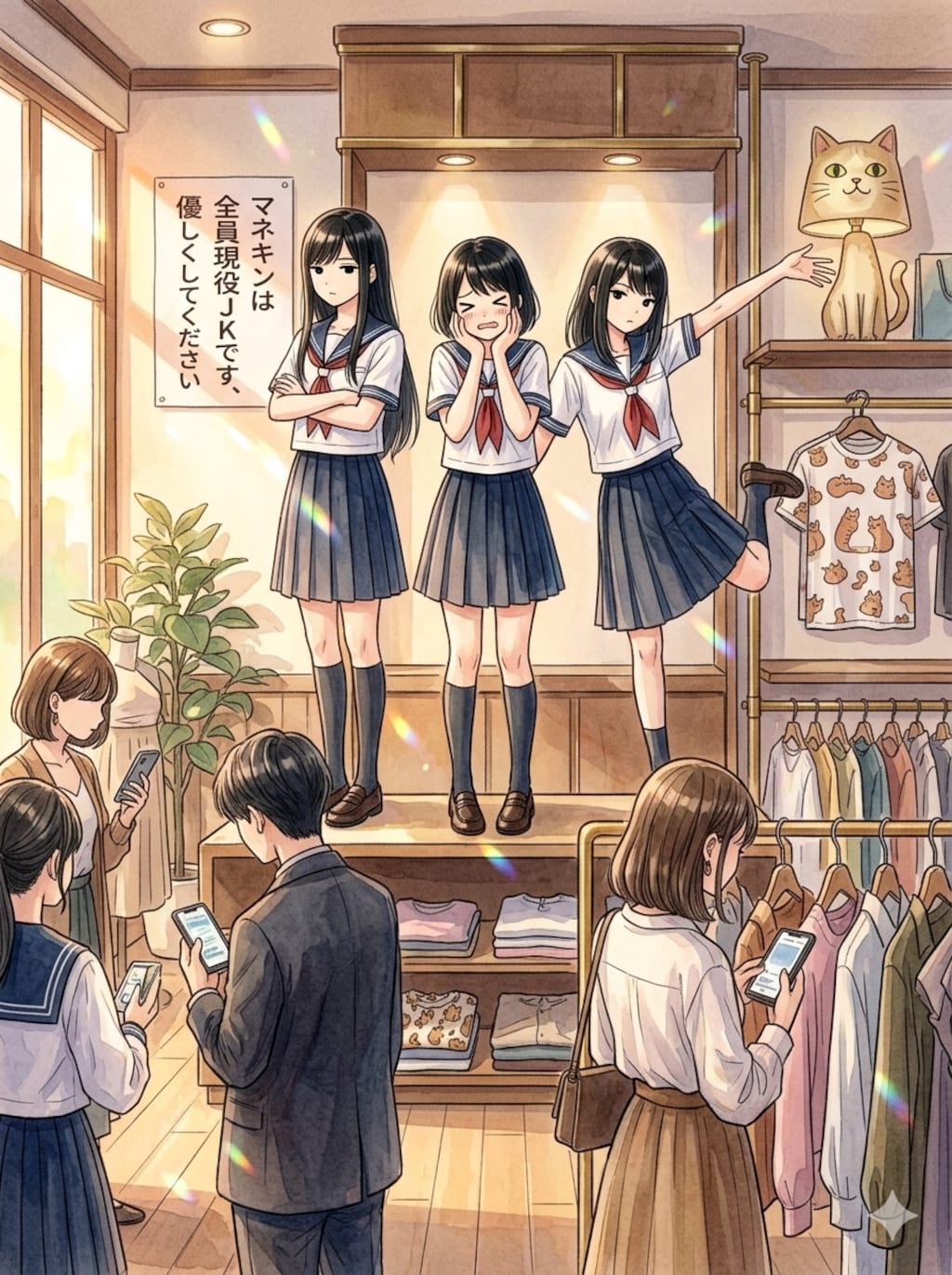 マネキンのバイト中