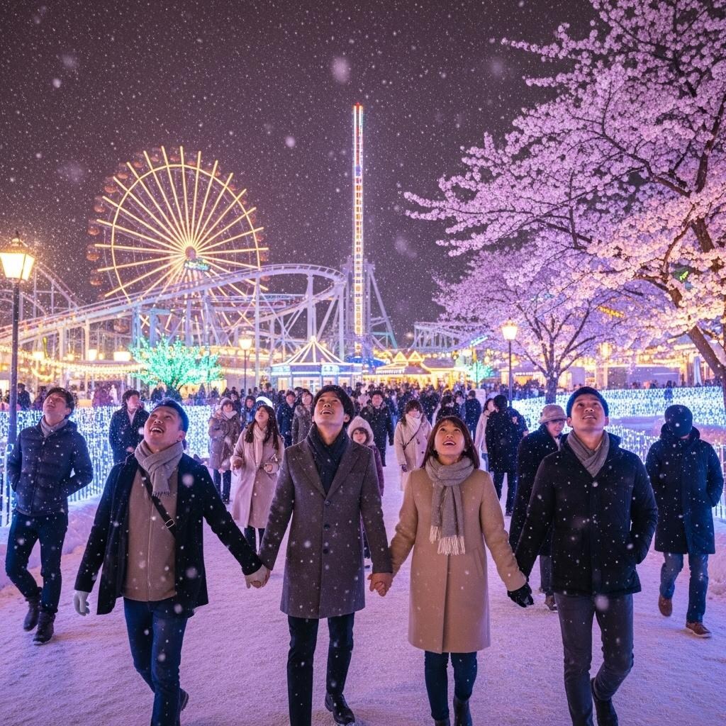 遊園地のイルミネーション