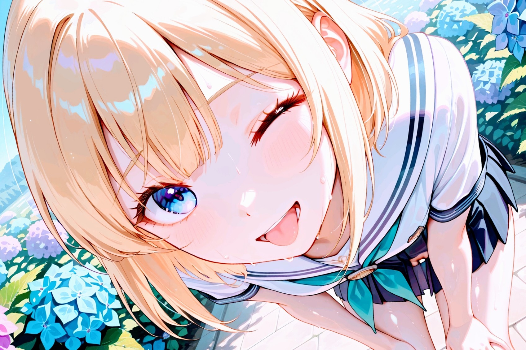 紫陽花畑とちちぷいちゃん