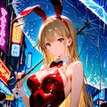 雨の日のバニーガール 2枚目