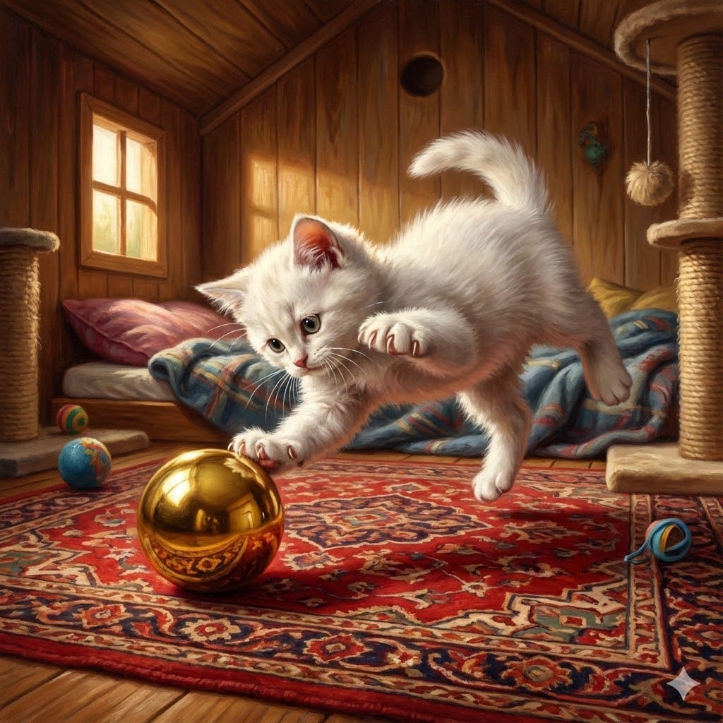 金玉に猫パンチ！