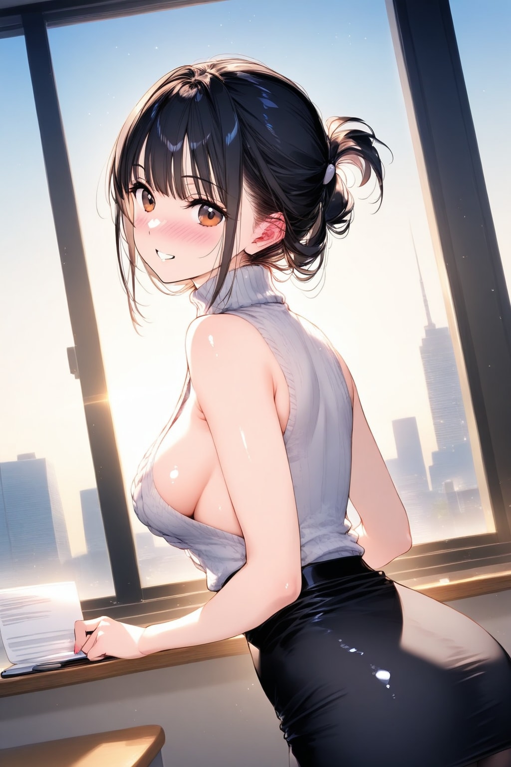横乳オフィスレディ