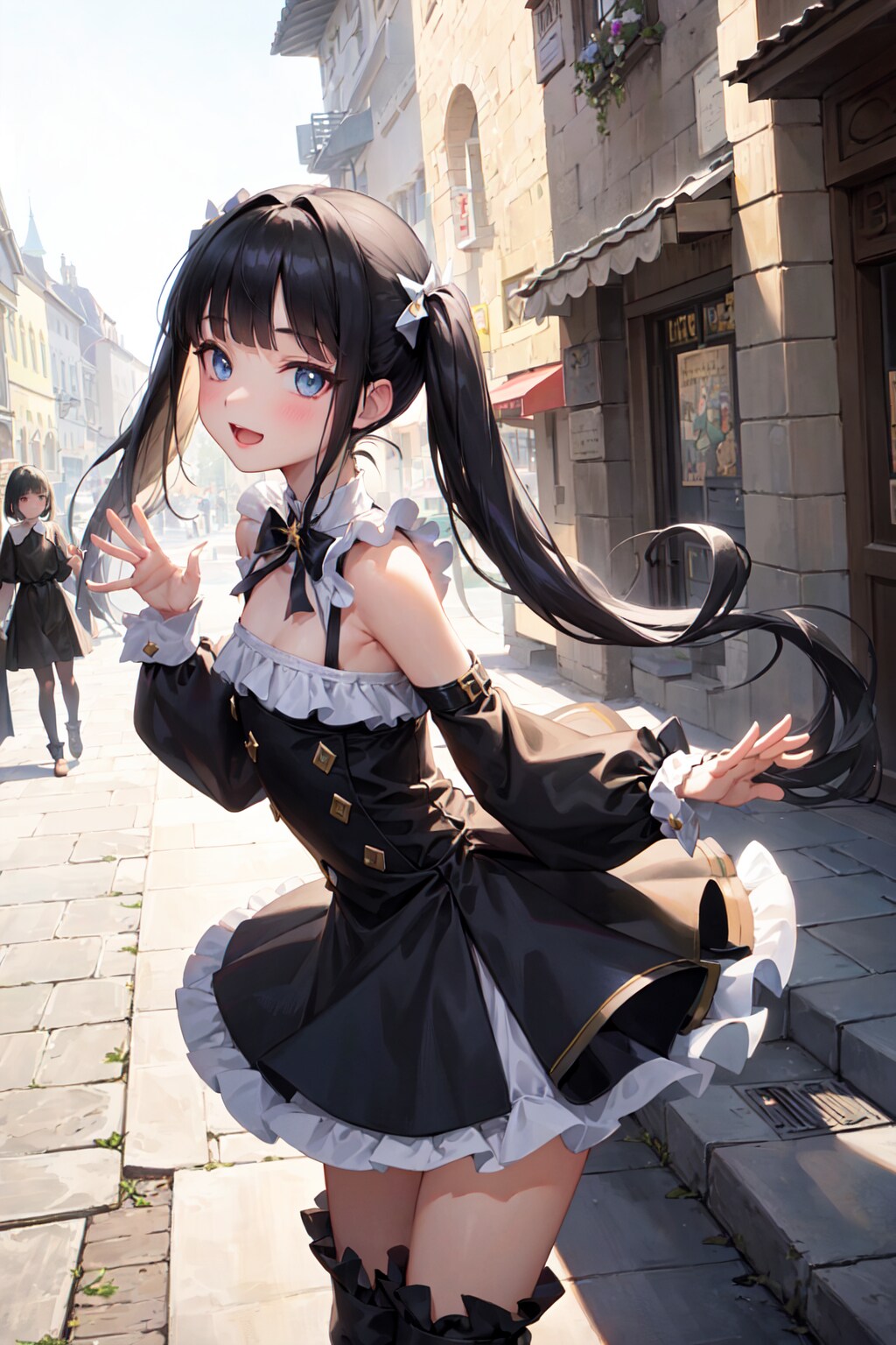 レスランドにお出かけ黒髪ちゃん