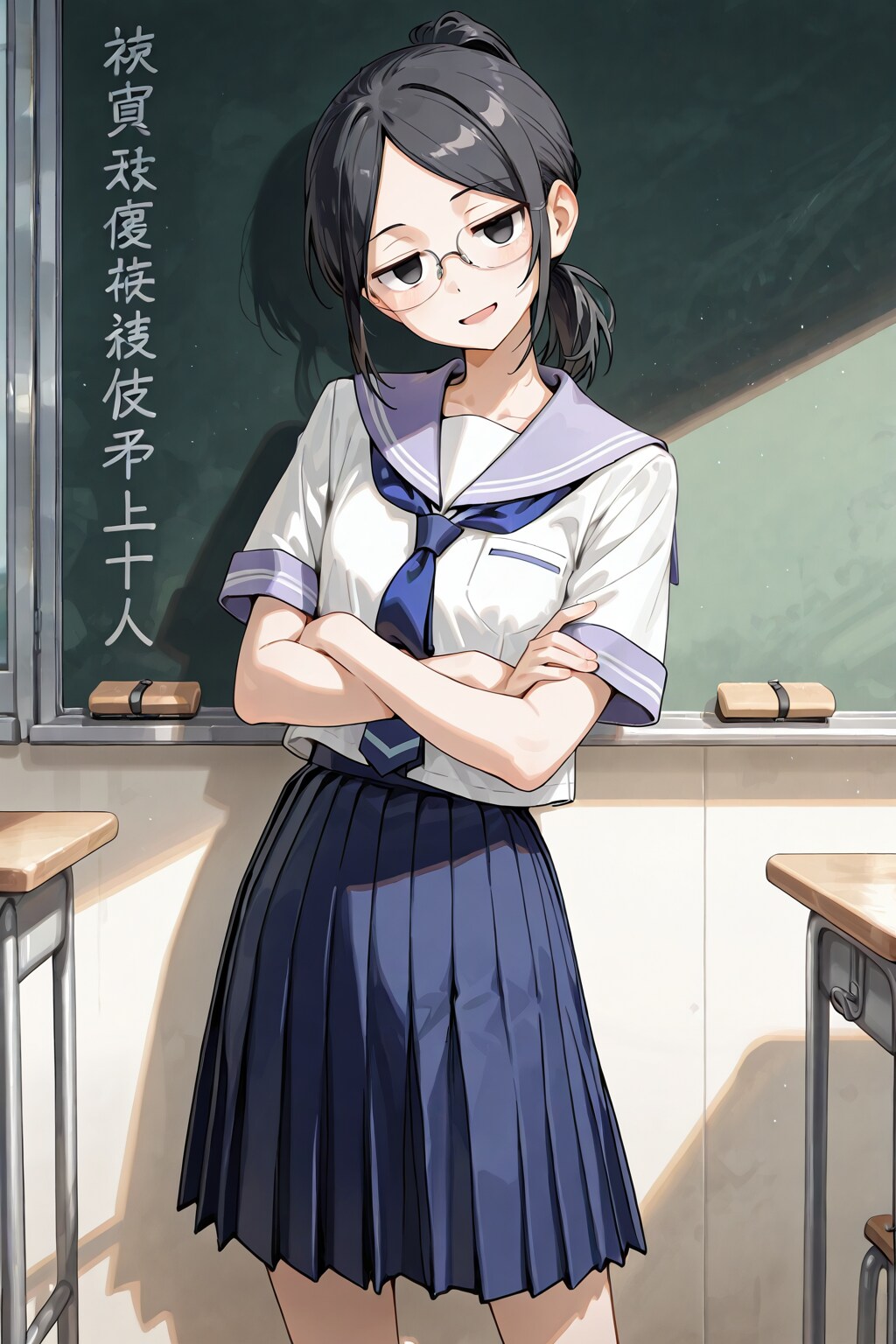 眼鏡×公立ダサ制服女子５１ | の人気AIイラスト・グラビア