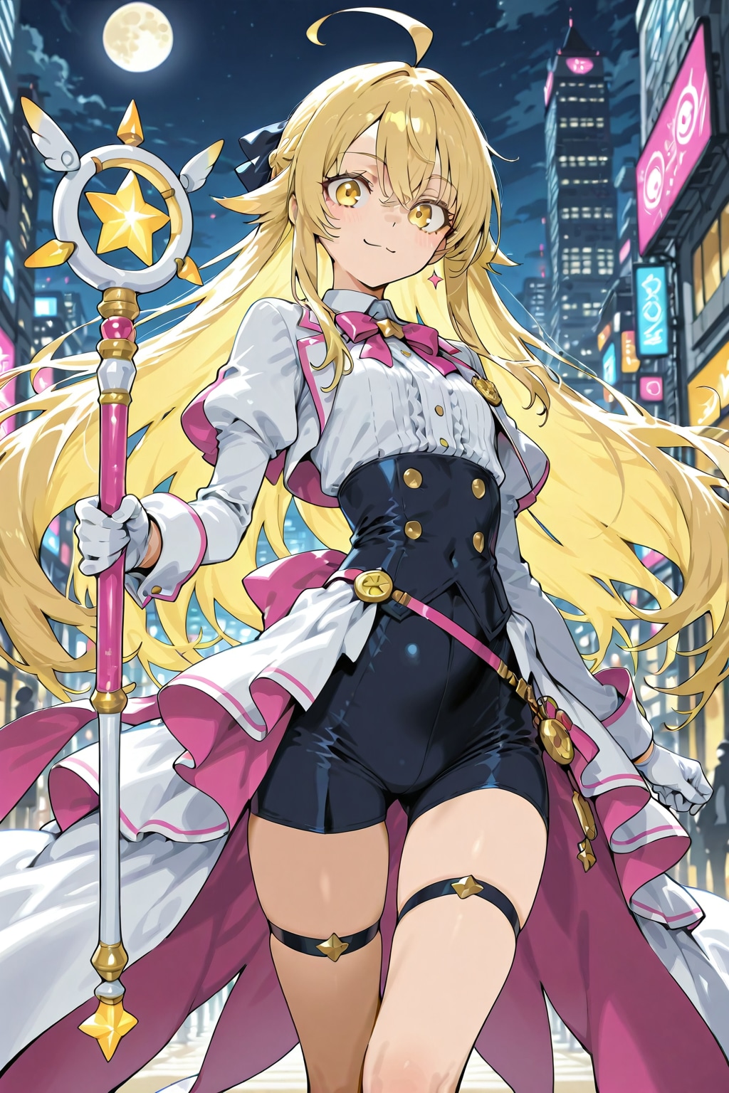 夜の摩天楼に現れる魔法少女