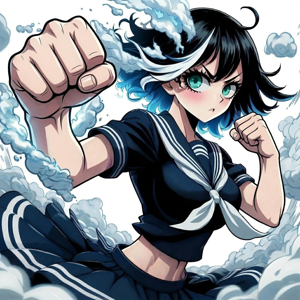 互角場面 （マンガ習作とキャラ絵）