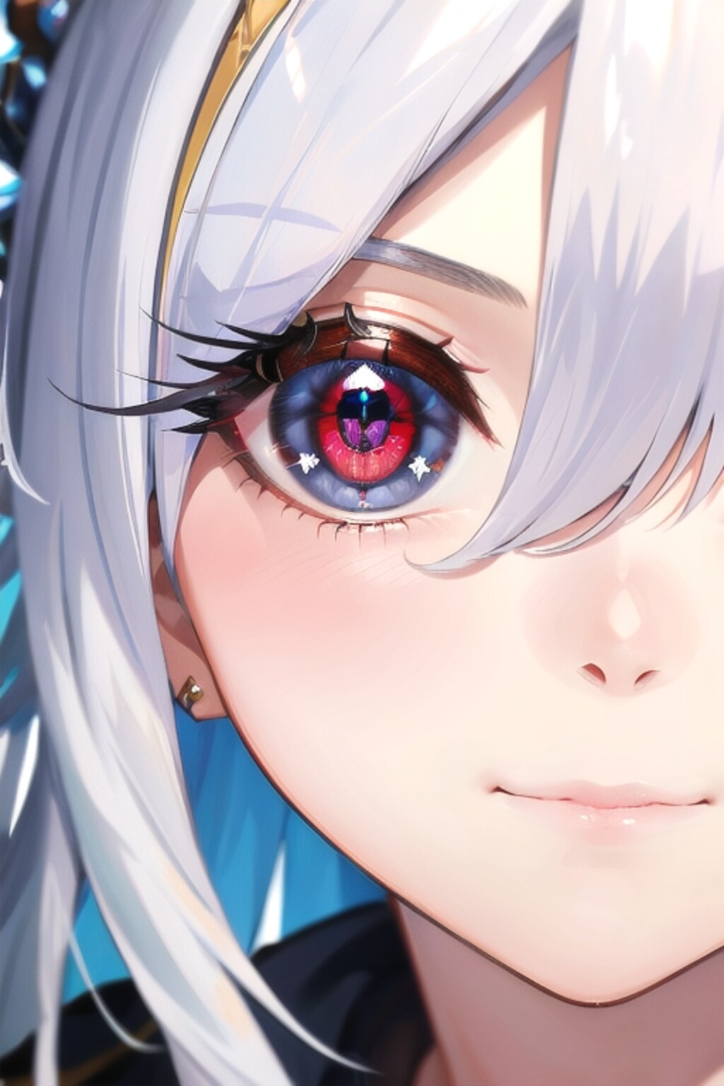 こっちを見る娘