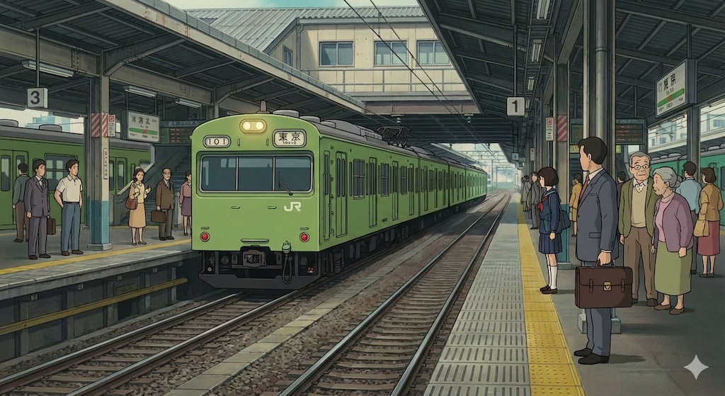 ある街の駅のホーム風景。