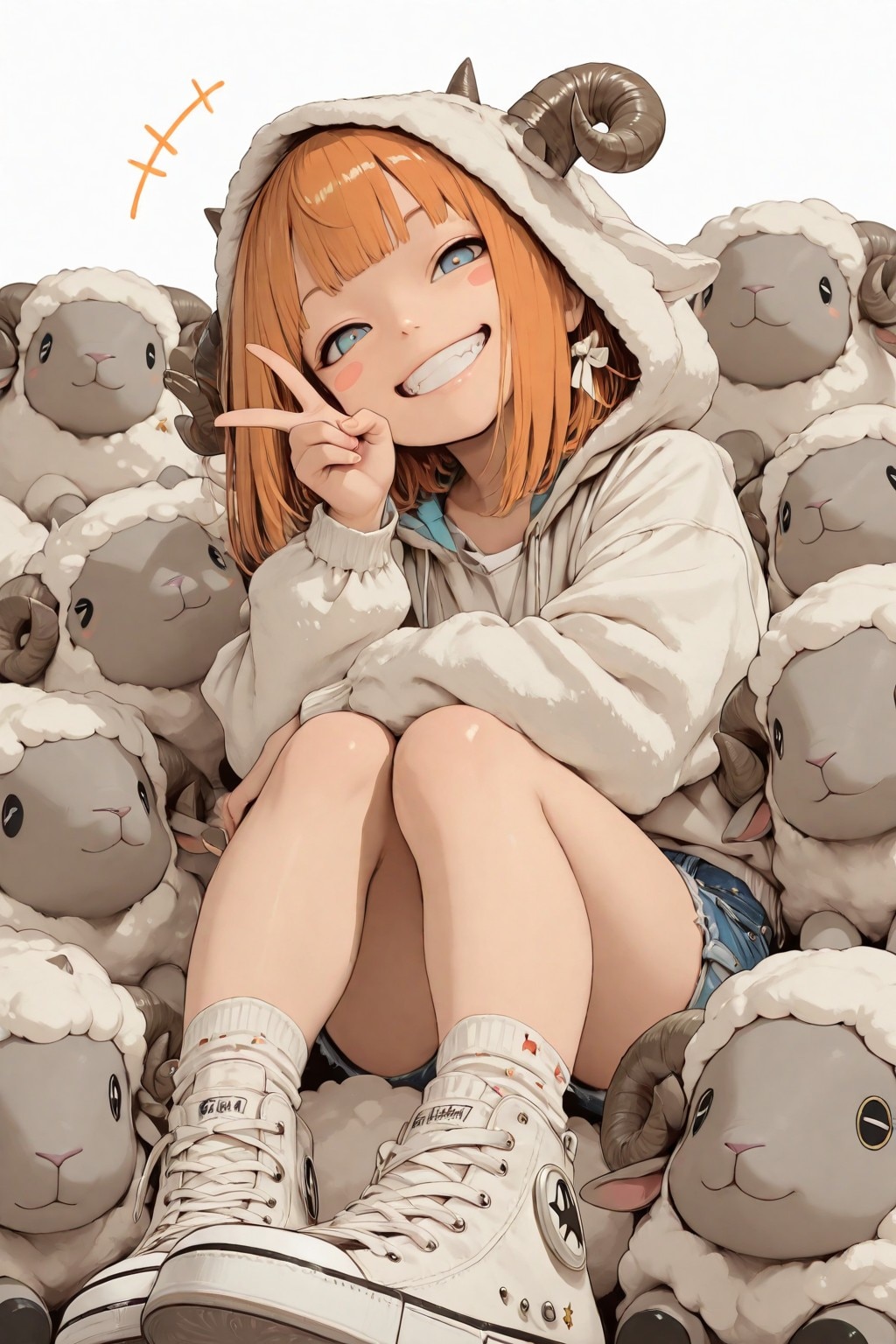 Stuffed Toy With Girl【ヒツジさん（羊）がいっぱい。篇】