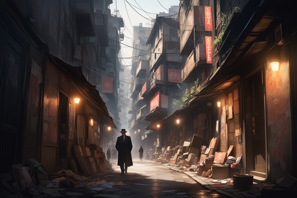 アメリカのスラムにて