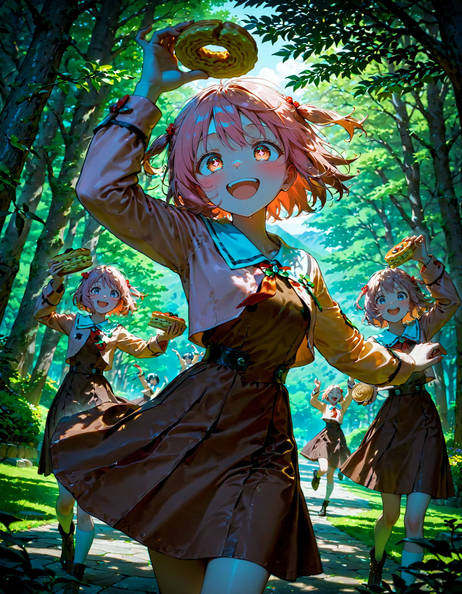 今日は三姉妹の日。バウムクーヘンの日 | の人気AIイラスト・グラビア