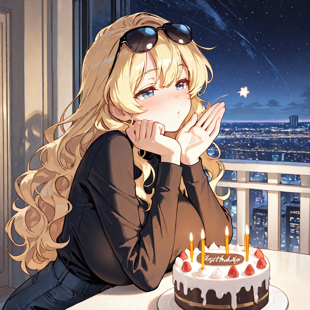 夜景とバースデーの願い | の人気AIイラスト・グラビア
