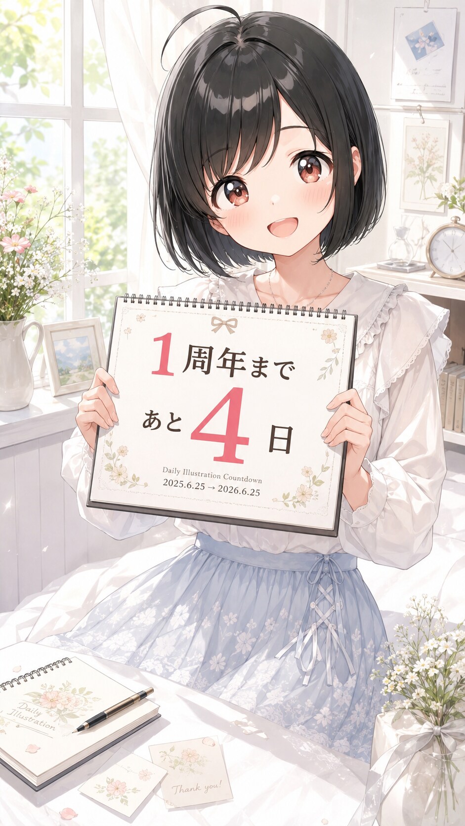 デイリーイラスト1周年カウントダウン