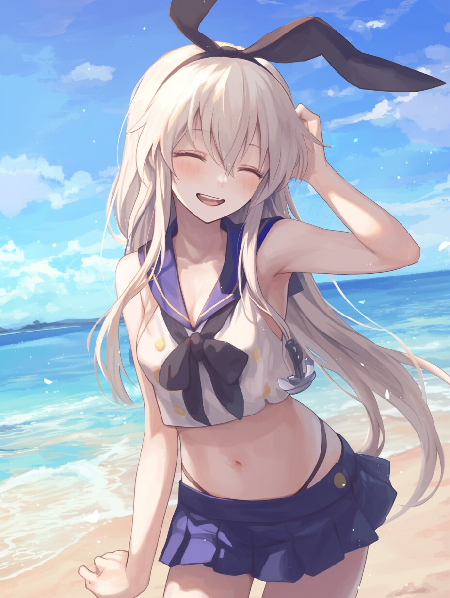浜辺の風を感じる島風