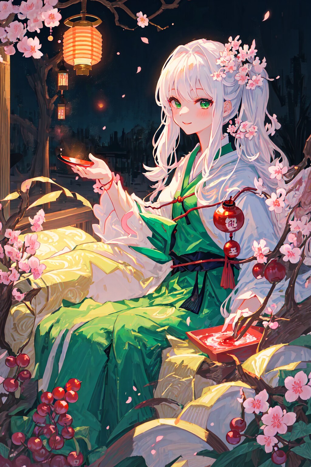 夜に舞う桜