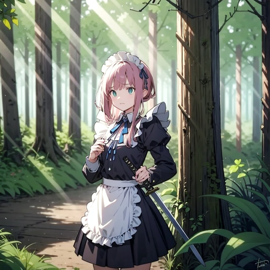 剣を届けに来て迷ったメイドさん | の人気AIイラスト・グラビア