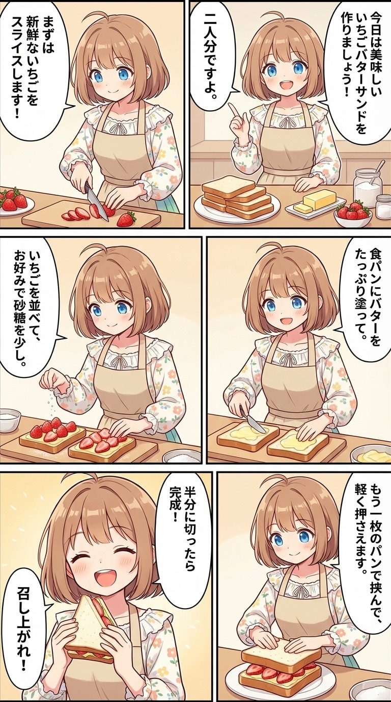 いちごバターサンド | の人気AIイラスト・グラビア