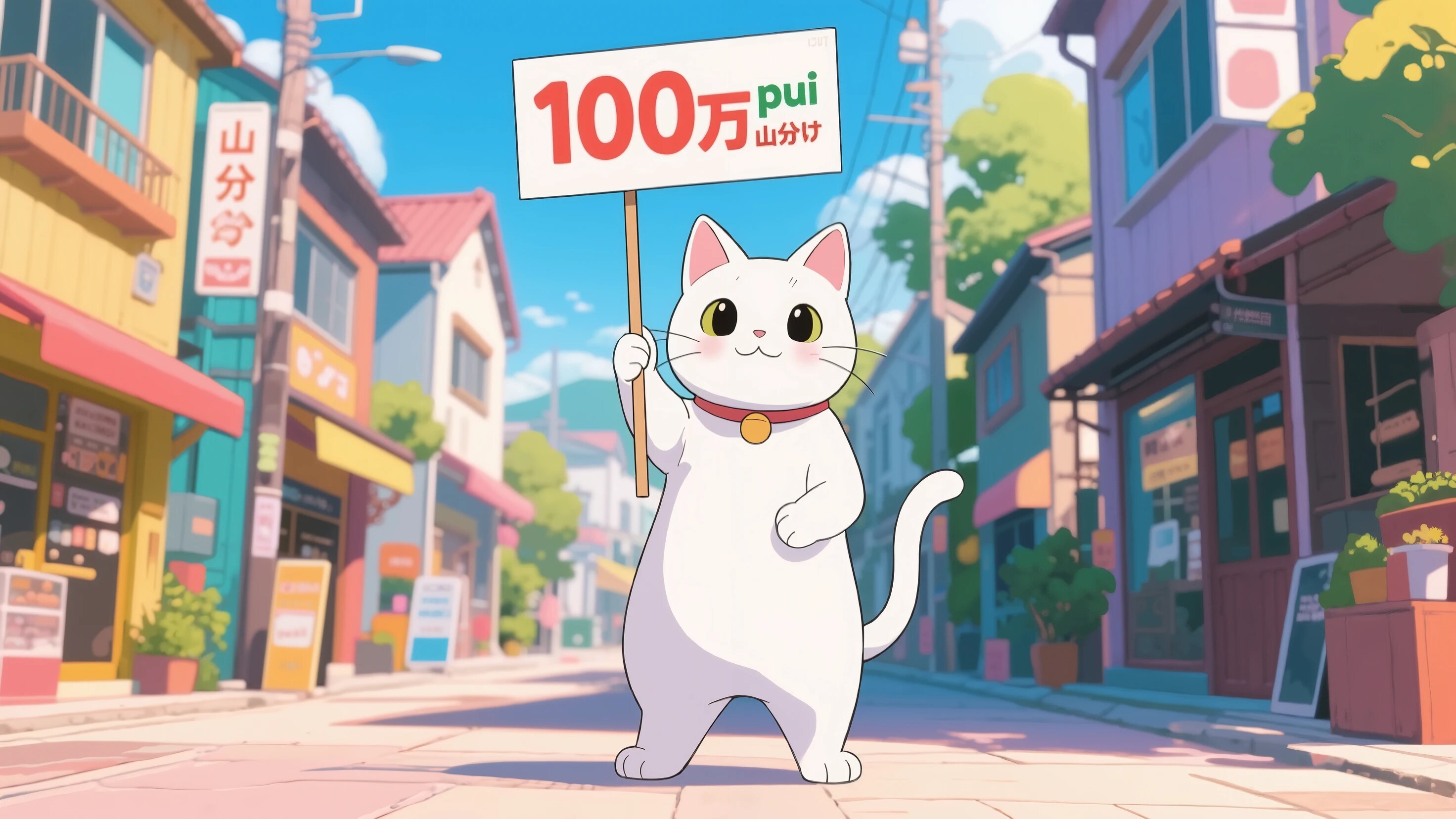 １００万pui山分けの宣伝をするただのねこ | の人気AIイラスト・グラビア