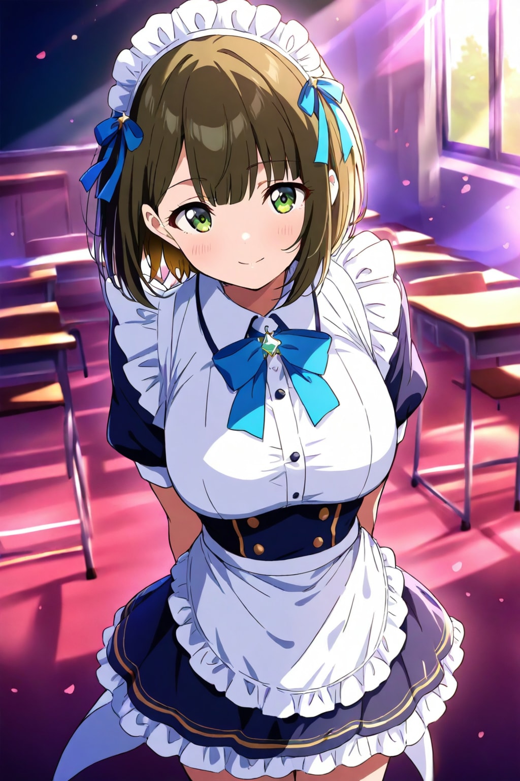 来月の文化祭でメイド喫茶するの。メイド服似合うかな？