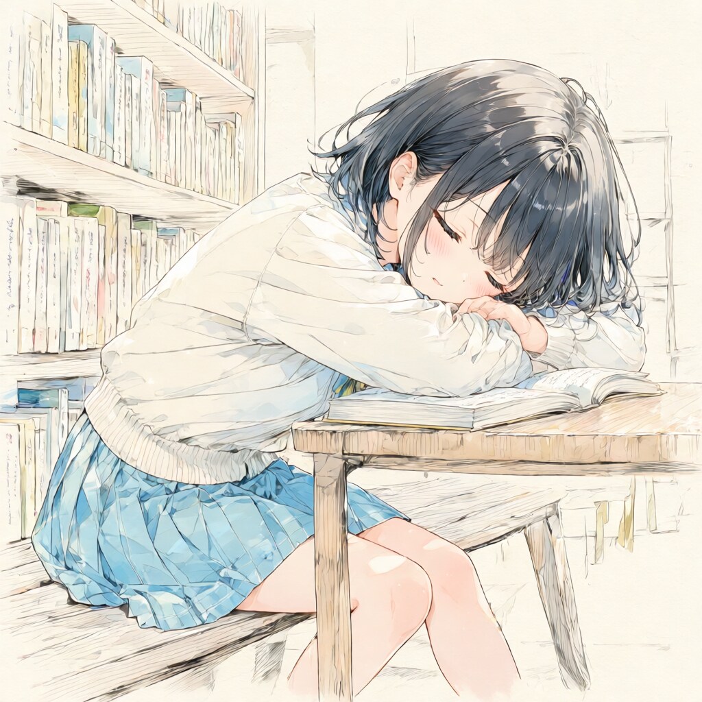 読書の秋・寝落ち | の人気AIイラスト・グラビア