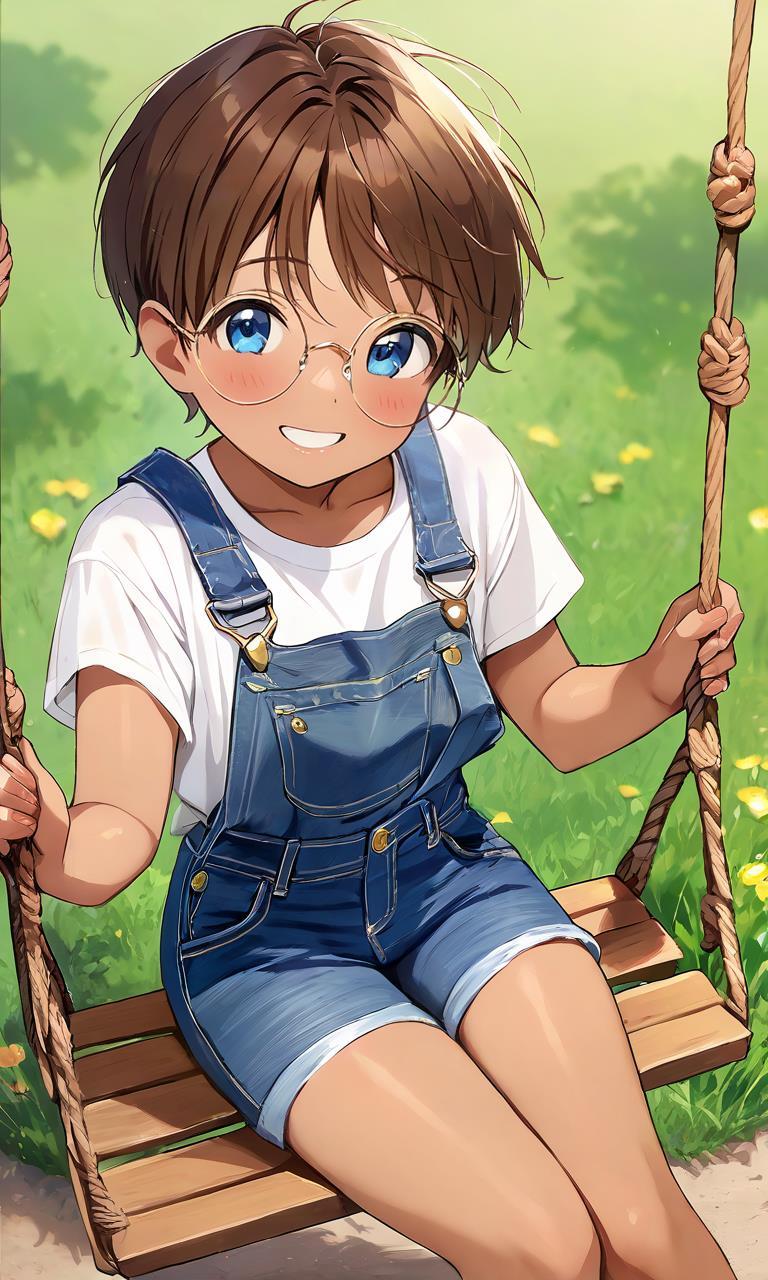 公園で遊ぶ眼鏡っ娘 | の人気AIイラスト・グラビア