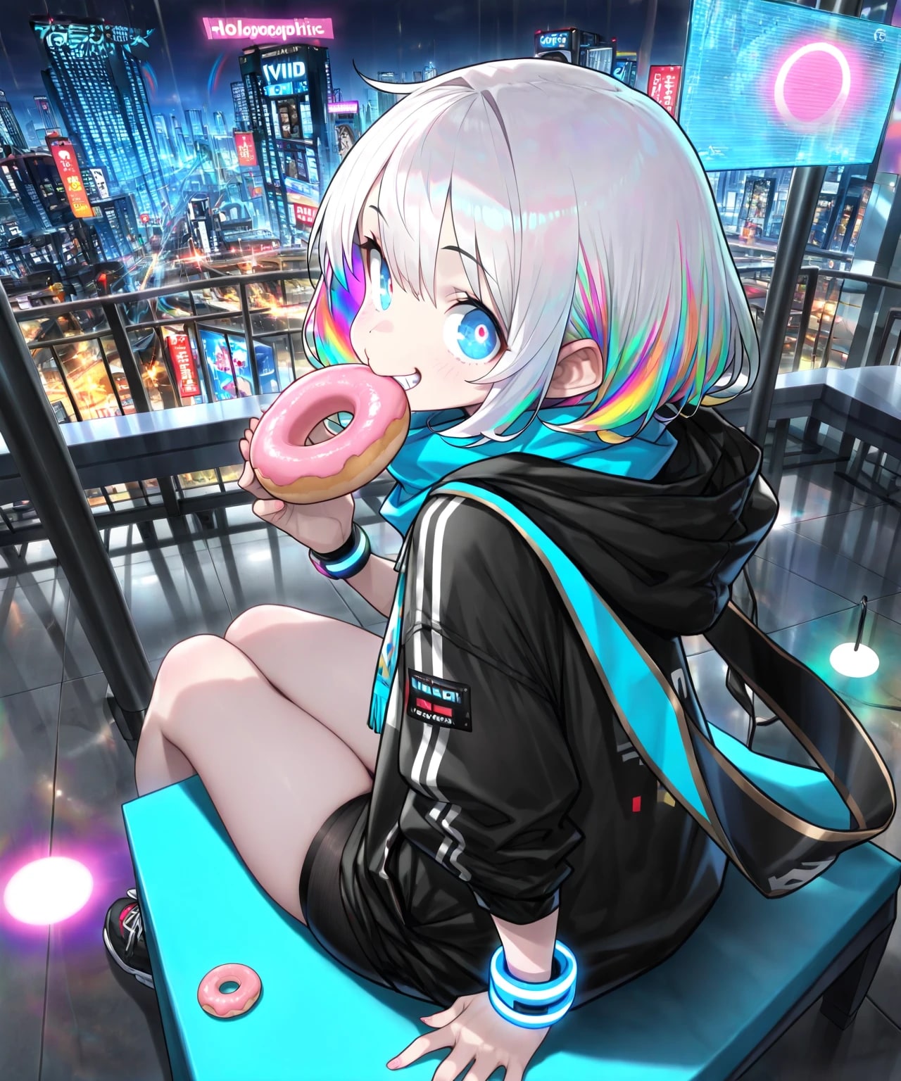 サイバーパンクドーナッツ食う！ | の人気AIイラスト・グラビア