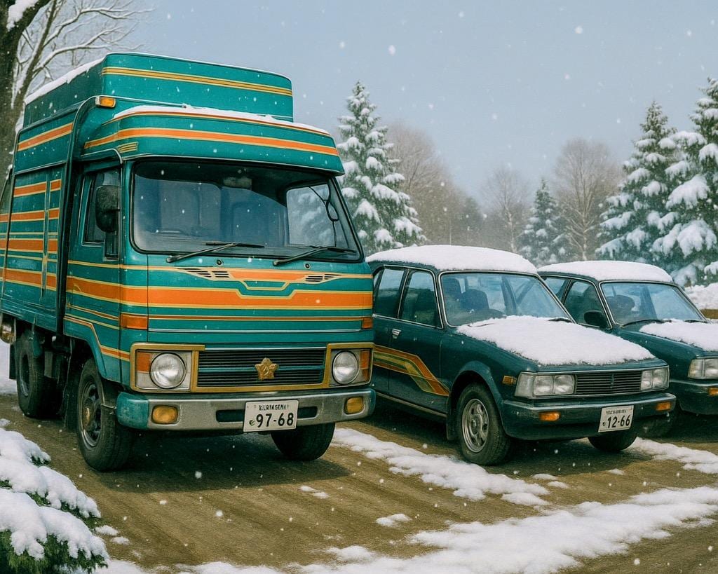 トラックと乗用車