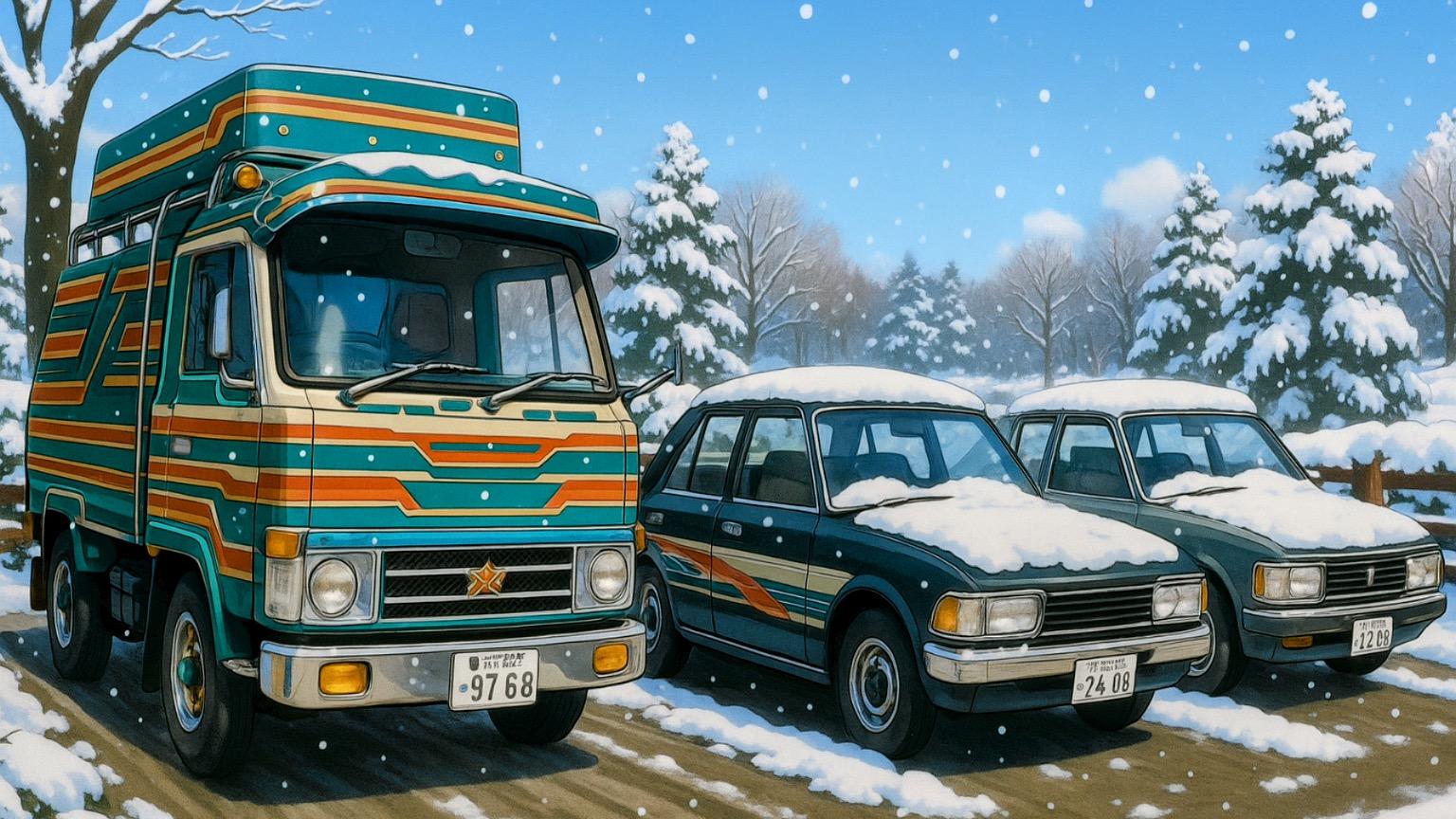 トラックと乗用車 | の人気AIイラスト・グラビア