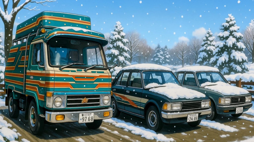 トラックと乗用車