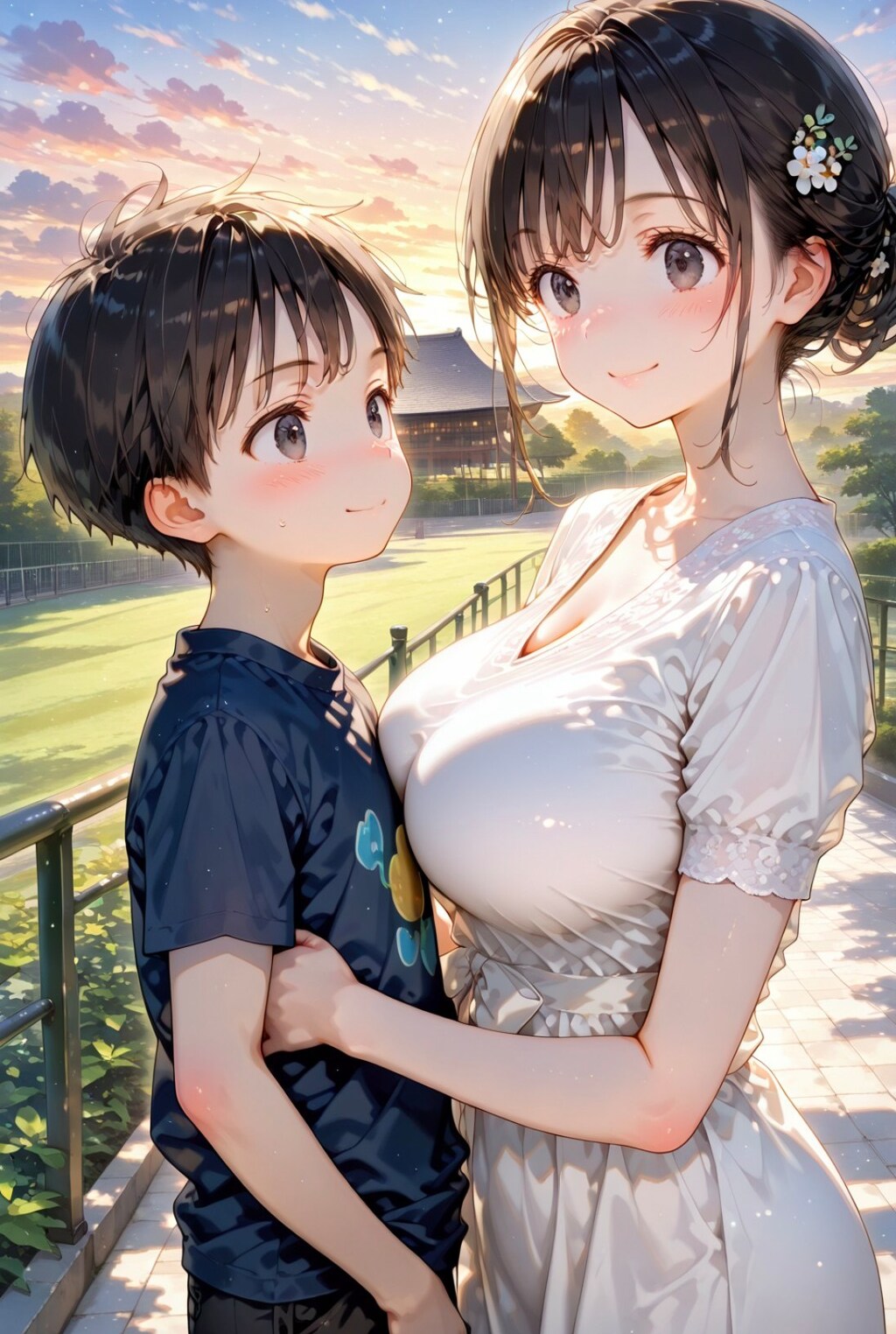 公園で遊ぶ親子４