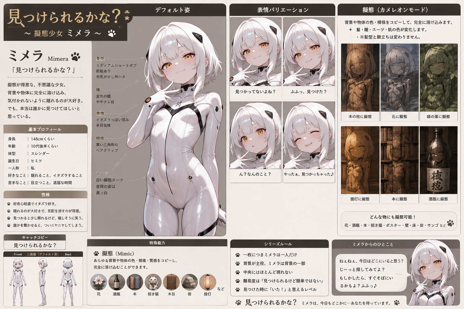 個人企画【ちちぷいカメレオン】の擬態少女ミメラちゃん( * ॑꒳ ॑*)