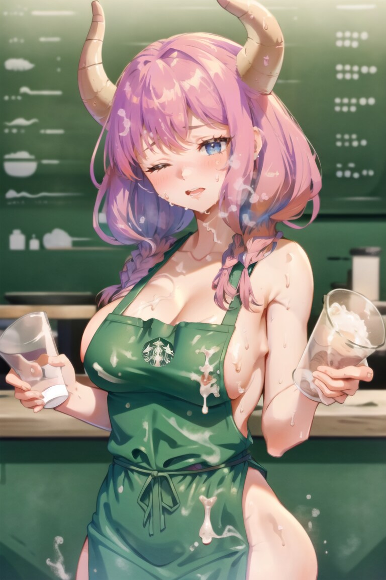裸エプロンにされたうえにぶっかけられるアウラ