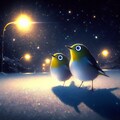 White-eyes in winter night (5) 2枚目