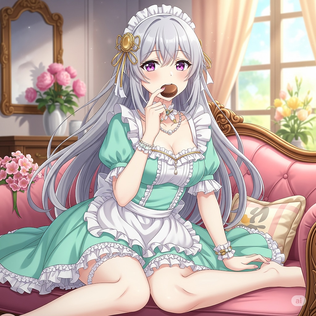 マカロンを咥えた美少女　－その２－