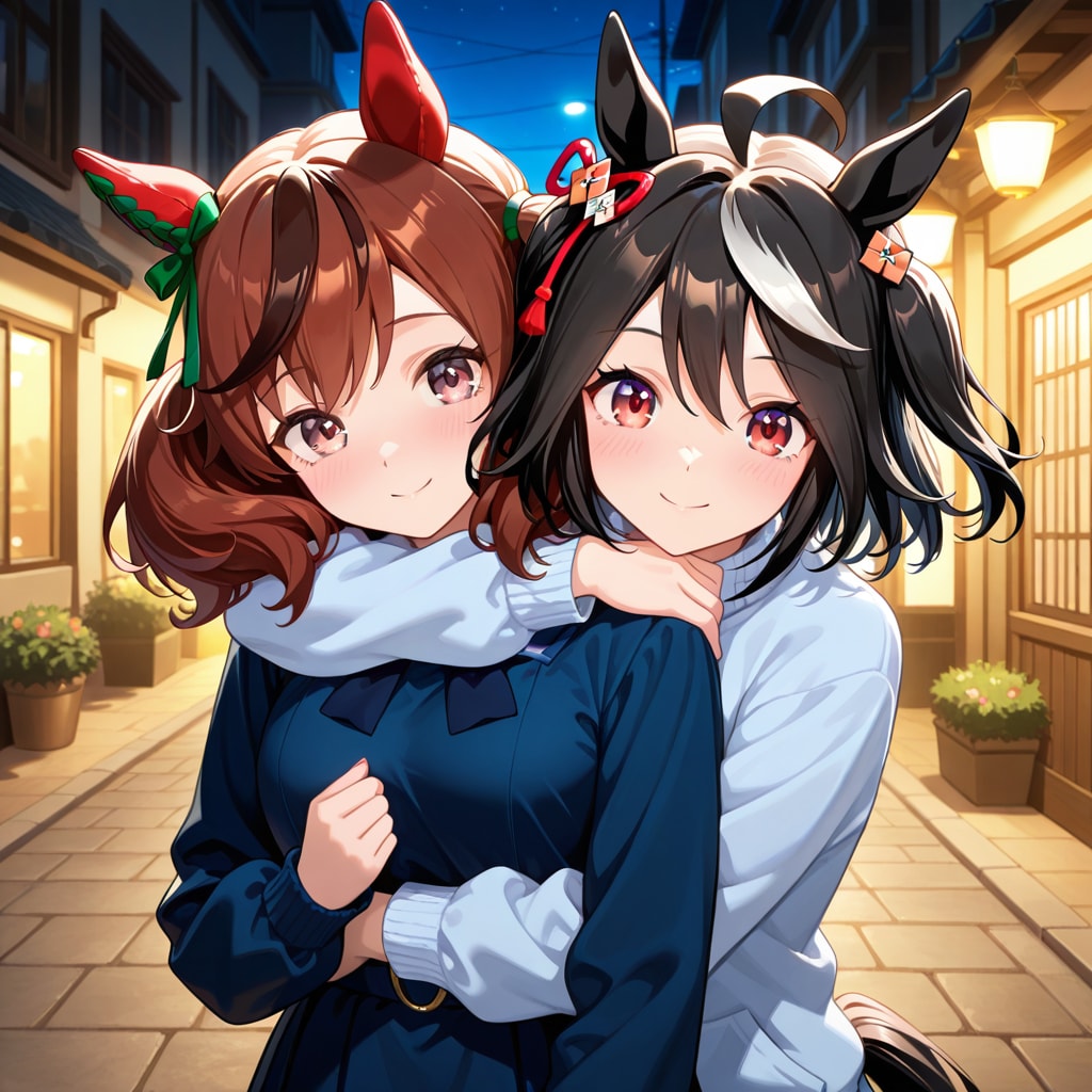 後ろからハグ（のつもり）