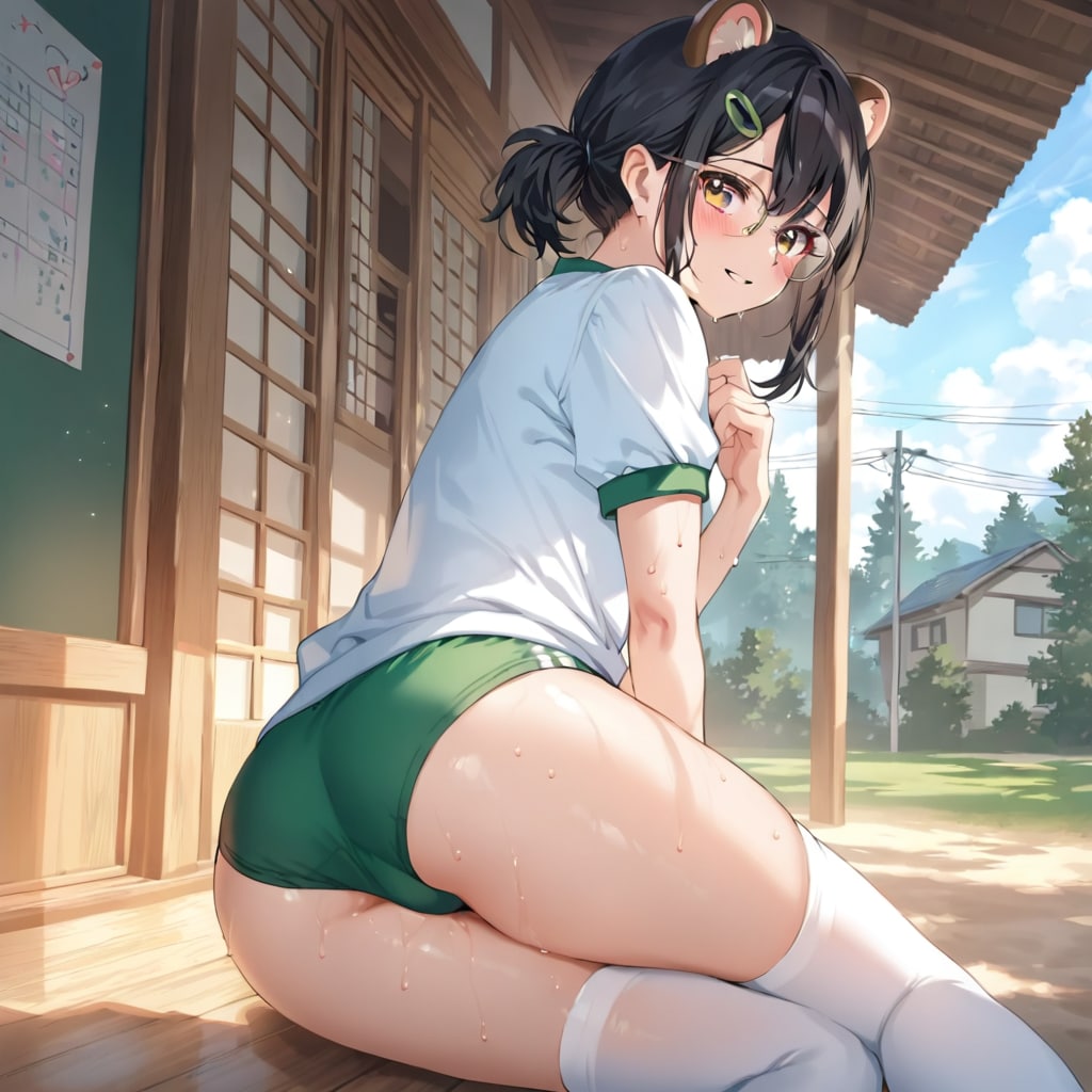 新緑と緑ブルマと！